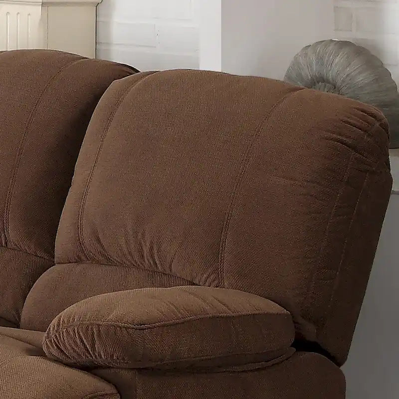 Transitional Polyester Sectional with Dual Recliners and Massager