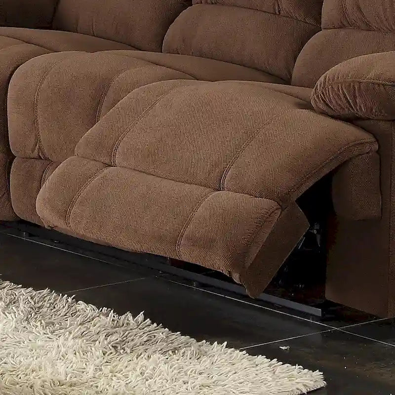Transitional Polyester Sectional with Dual Recliners and Massager