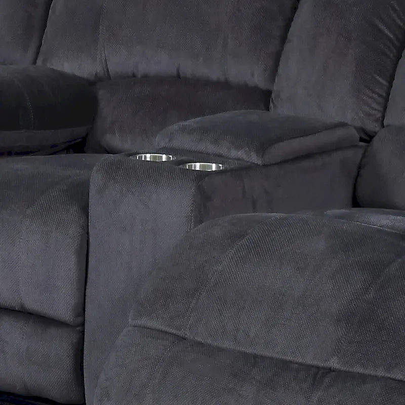 Transitional Polyester Sectional with Dual Recliners and Massager
