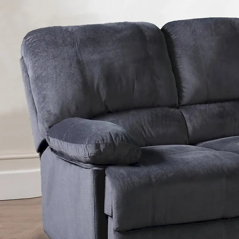Transitional Polyester Sectional with Dual Recliners and Massager