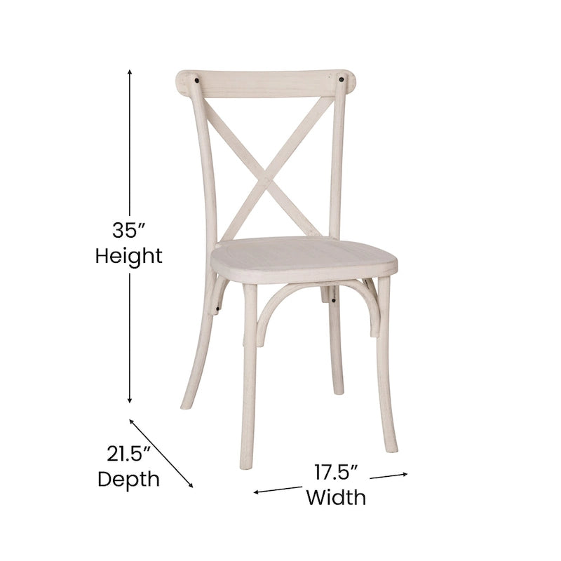 Modern Resin Cross Back Stacking Dining Chairs (Set of 2)