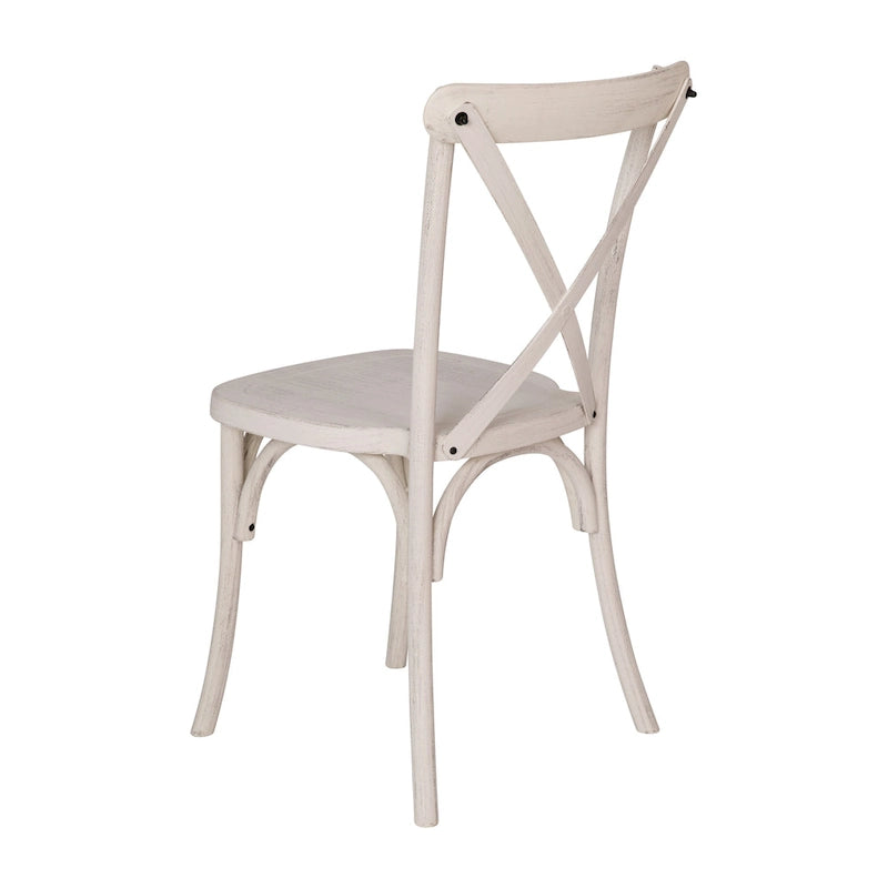 Modern Resin Cross Back Stacking Dining Chairs (Set of 2)