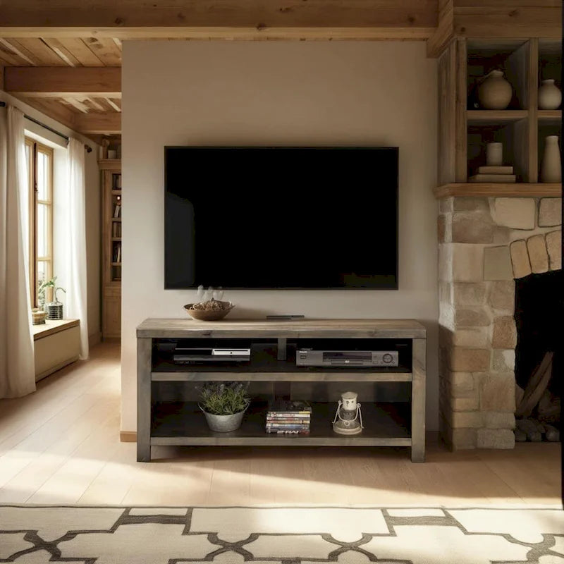 48-inch TV Stand, No Assembly Required, Barnwood Finish
