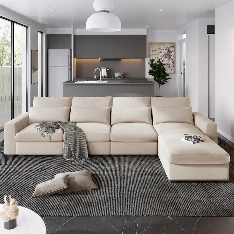 Convertible L-Shape Sectional Sofa with Reversible Chaise