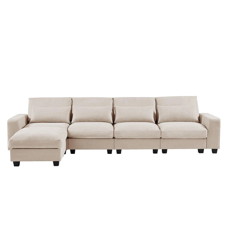 Convertible L-Shape Sectional Sofa with Reversible Chaise