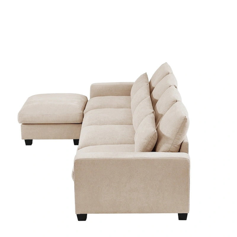 Convertible L-Shape Sectional Sofa with Reversible Chaise