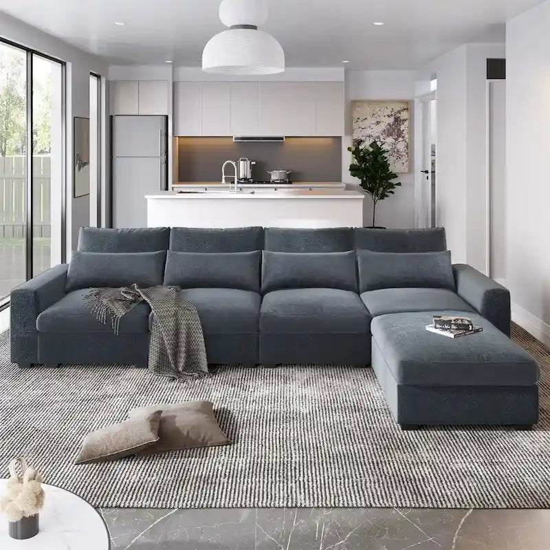 Convertible L-Shape Sectional Sofa with Reversible Chaise