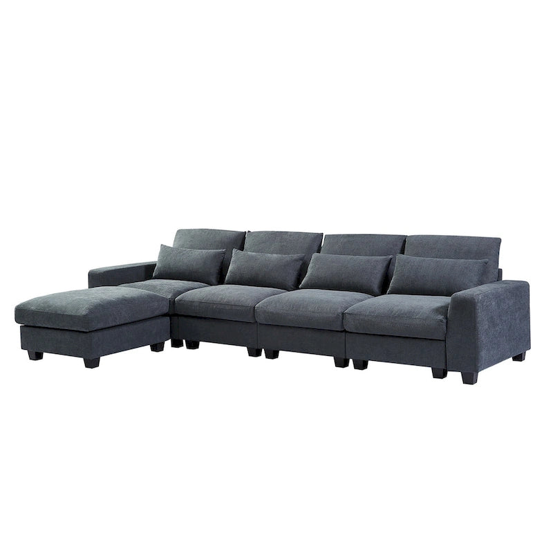 Convertible L-Shape Sectional Sofa with Reversible Chaise