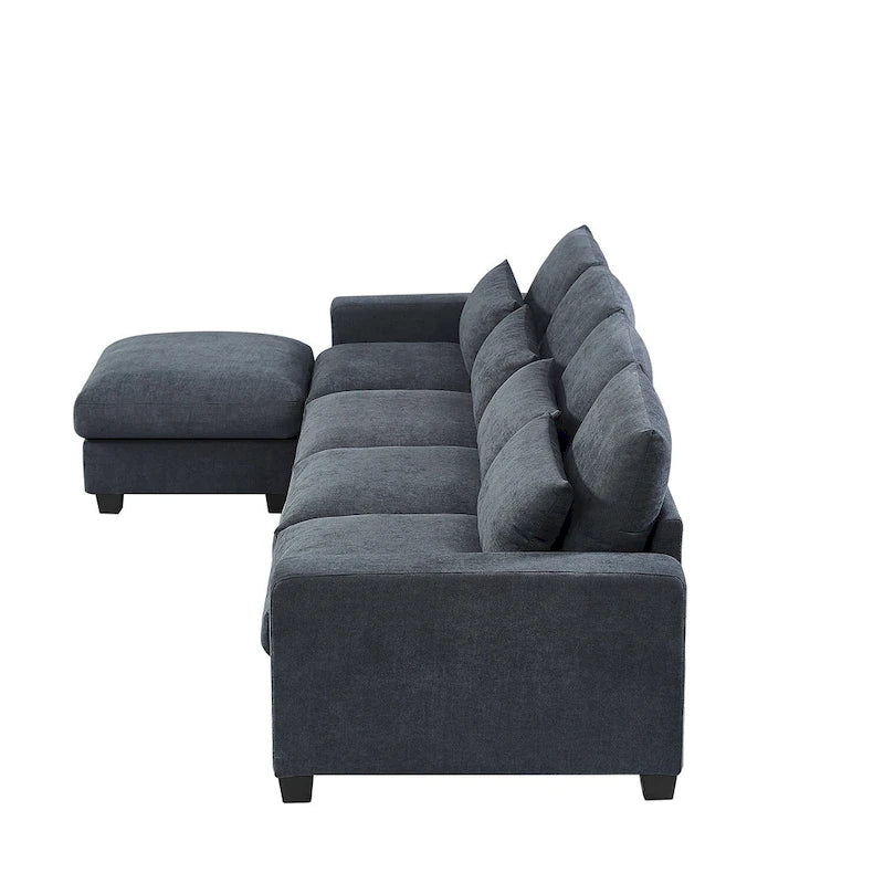 Convertible L-Shape Sectional Sofa with Reversible Chaise