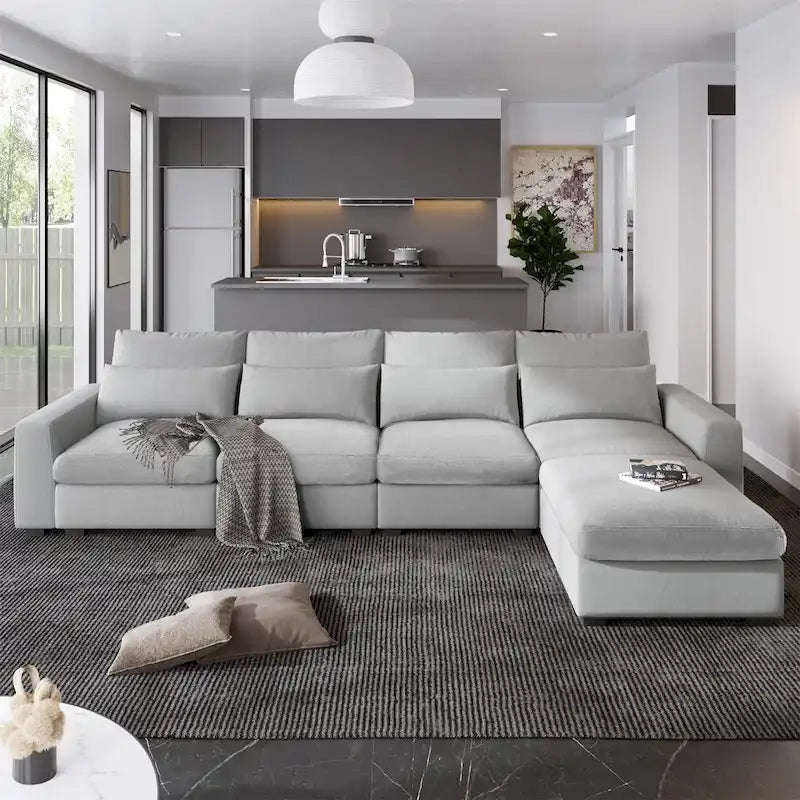 Convertible L-Shape Sectional Sofa with Reversible Chaise