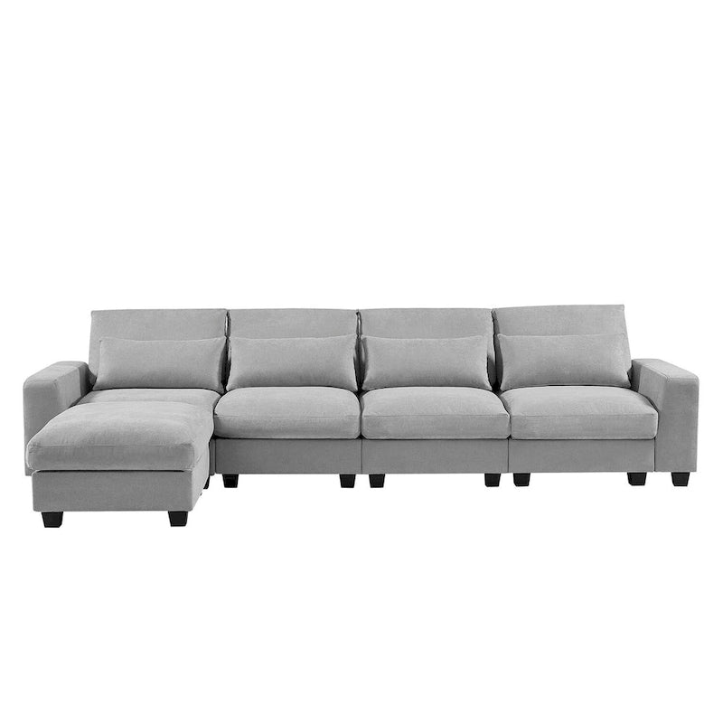Convertible L-Shape Sectional Sofa with Reversible Chaise
