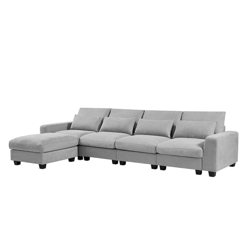 Convertible L-Shape Sectional Sofa with Reversible Chaise