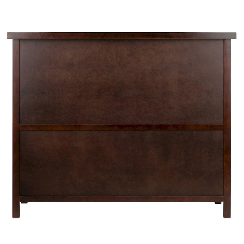 Buffet Cabinet with Wine Grid and Glass Doors, Cappuccino - 43.8W x 18D x 35.9H