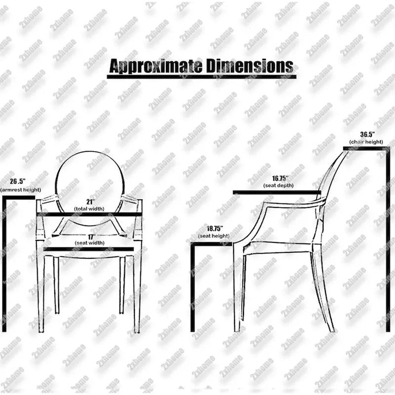 Set of 2 Transparent Polycarbonate Stacking Chairs with Oval Back