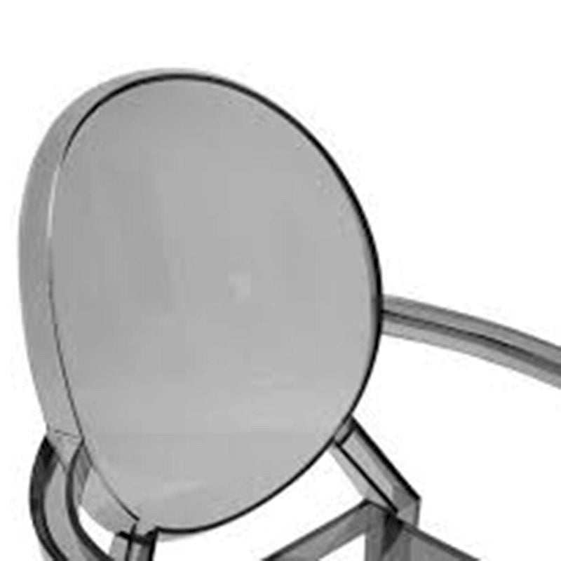 Set of 2 Transparent Polycarbonate Stacking Chairs with Oval Back