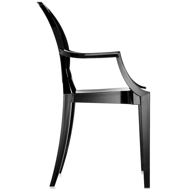Set of 2 Transparent Polycarbonate Stacking Chairs with Oval Back