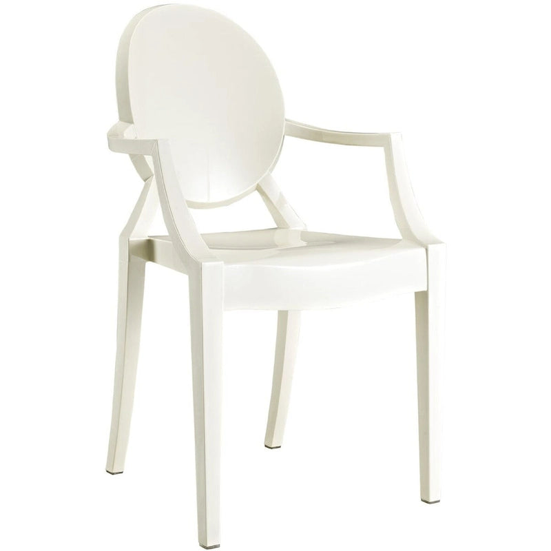 Set of 2 Transparent Polycarbonate Stacking Chairs with Oval Back