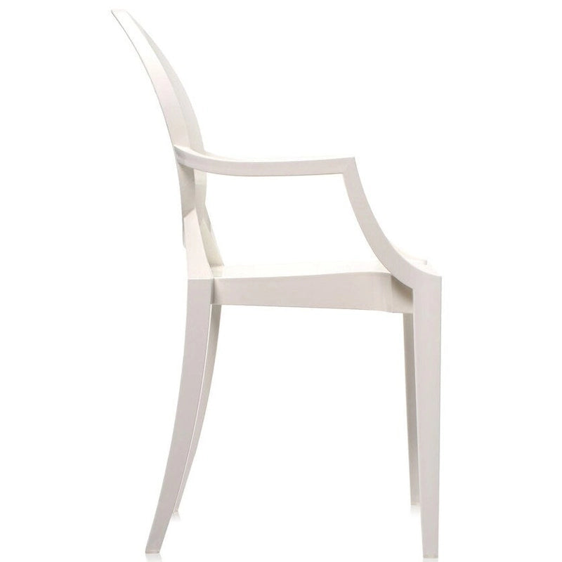 Set of 2 Transparent Polycarbonate Stacking Chairs with Oval Back