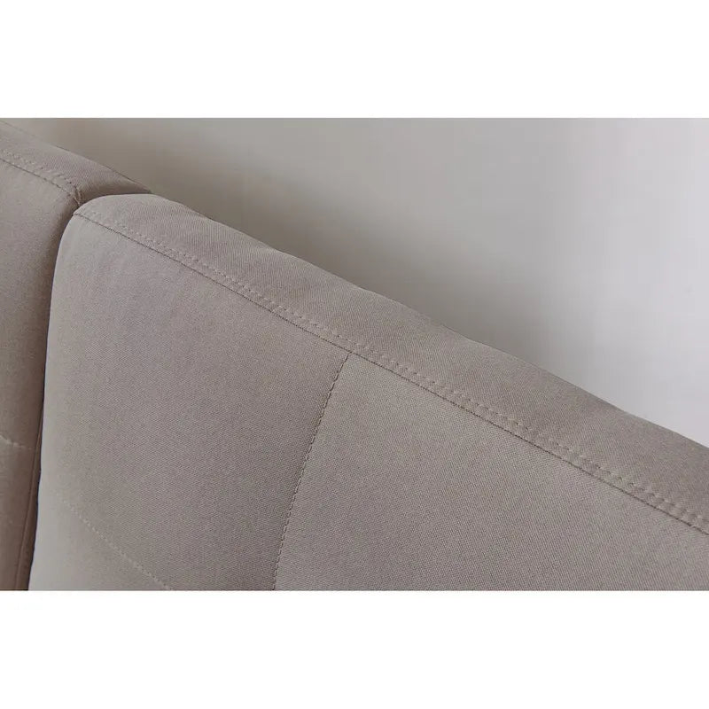 Convertible Sofa Bed Futon with Solid Wood Legs - Mustard Green Linen