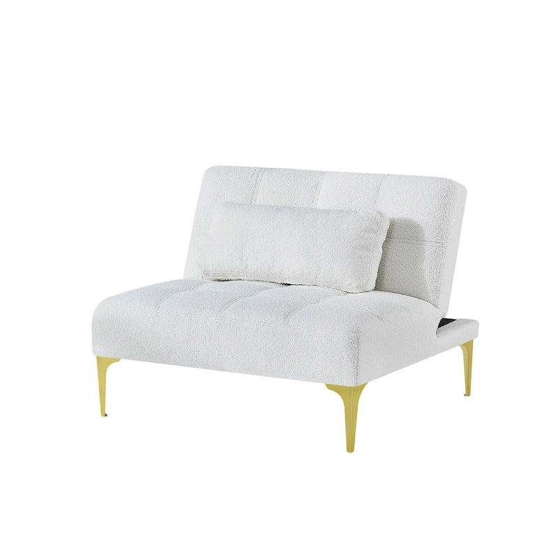 Convertible Sofa Bed Futon with Solid Wood Legs - Mustard Green Linen