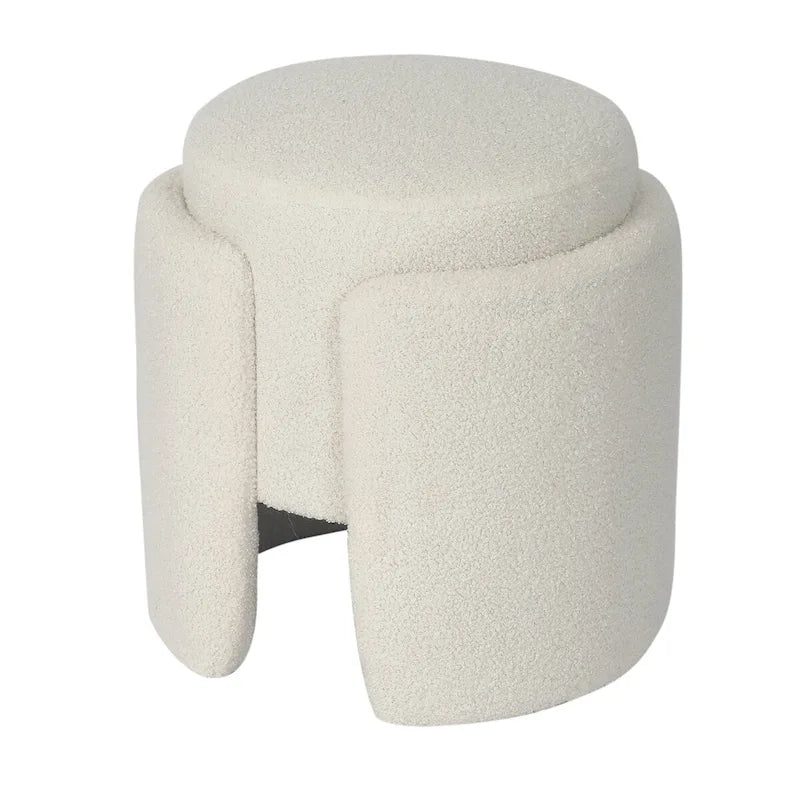Round Teddy Ottoman Foot Stool for Living Room & Bedroom