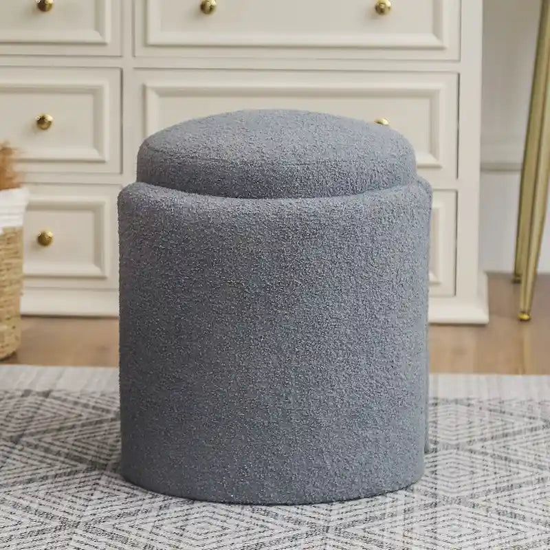Round Teddy Ottoman Foot Stool for Living Room & Bedroom