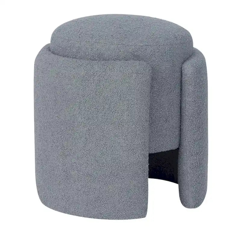 Round Teddy Ottoman Foot Stool for Living Room & Bedroom