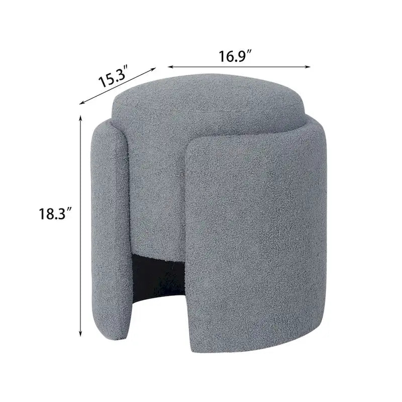 Round Teddy Ottoman Foot Stool for Living Room & Bedroom