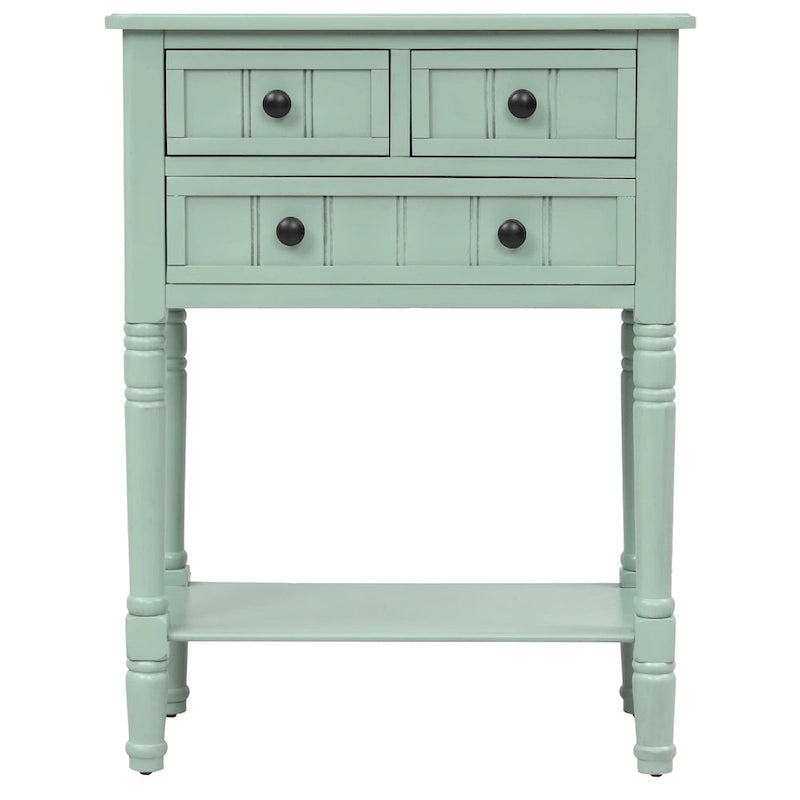Narrow Console Table Slim Sofa Table with 3 Drawers and Bottom Shelf
