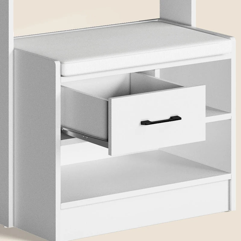 Hall Tree 44.5" Wide with Bench and Shoe Storage