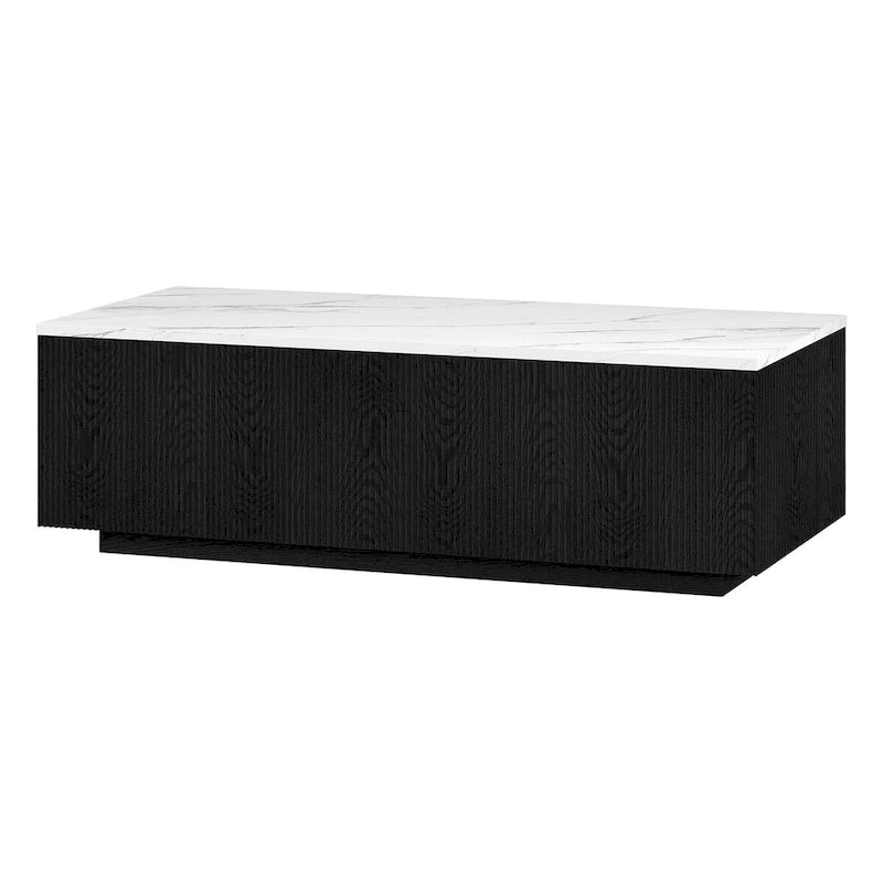 48" Rectangular Coffee Table with Faux Marble Top