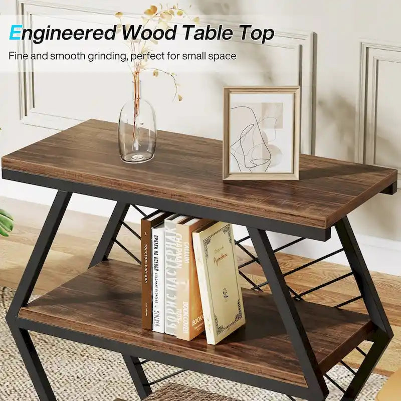 3-Tier Metal Frame Side Table for Living Room & Bedroom