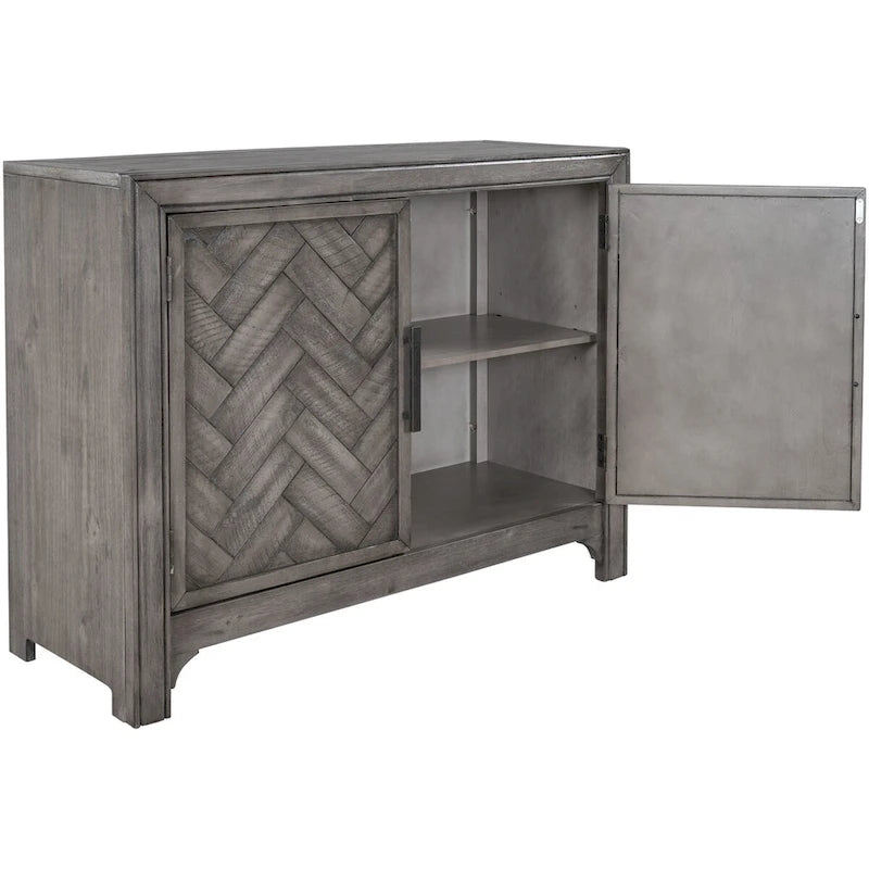 Vintage-Style Storage Cabinet with 2 Doors and 2 Shelves