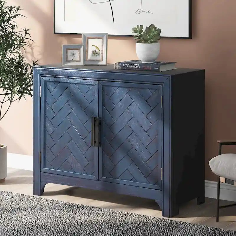 Vintage-Style Storage Cabinet with 2 Doors and 2 Shelves