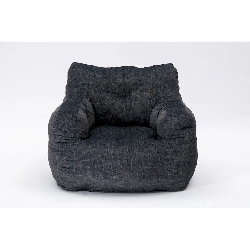 Cotton Linen Bean Bag Chair with Memory Foam Fill