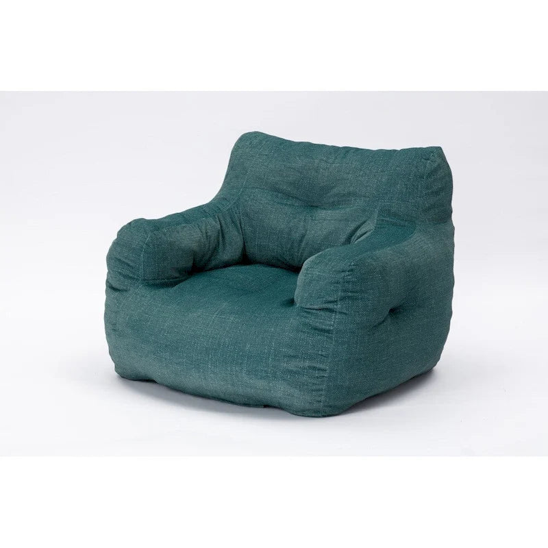 Cotton Linen Bean Bag Chair with Memory Foam Fill