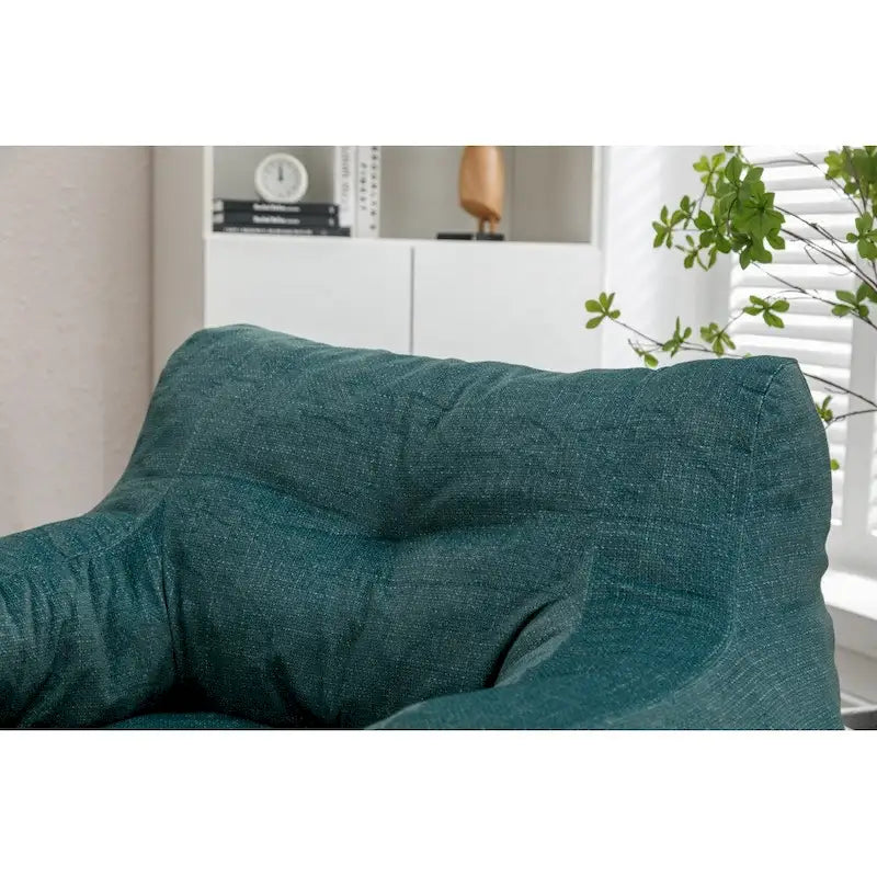 Cotton Linen Bean Bag Chair with Memory Foam Fill