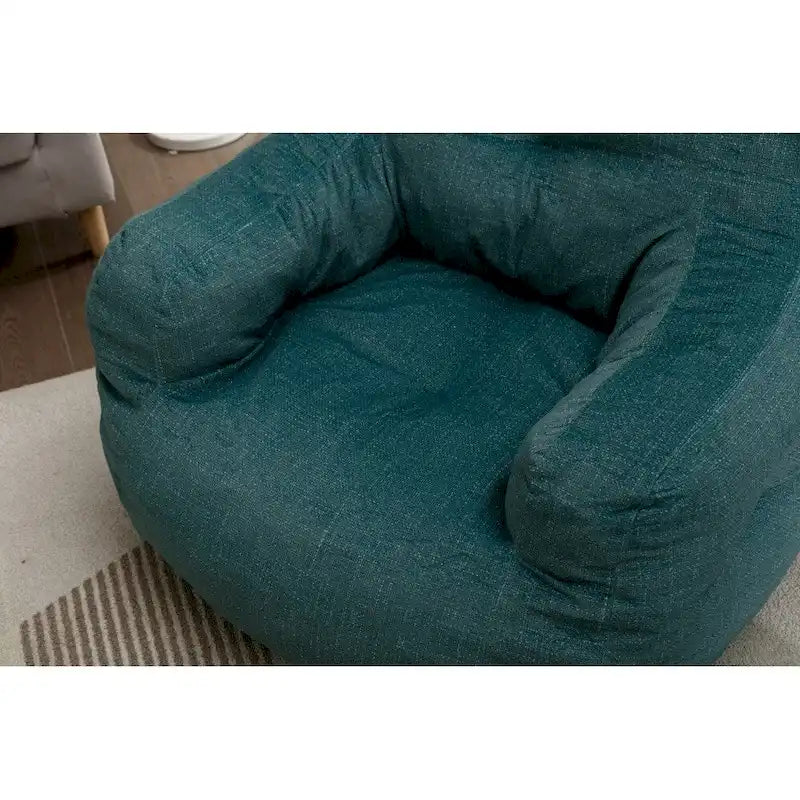 Cotton Linen Bean Bag Chair with Memory Foam Fill