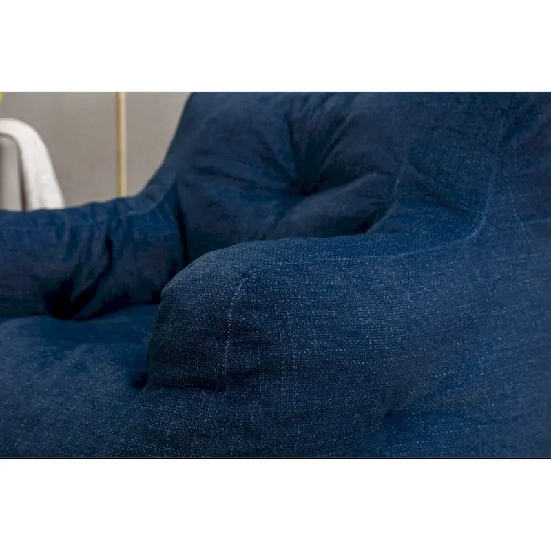 Cotton Linen Bean Bag Chair with Memory Foam Fill