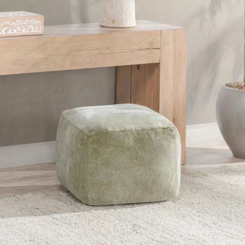 18" Velvet Pouf Ottoman