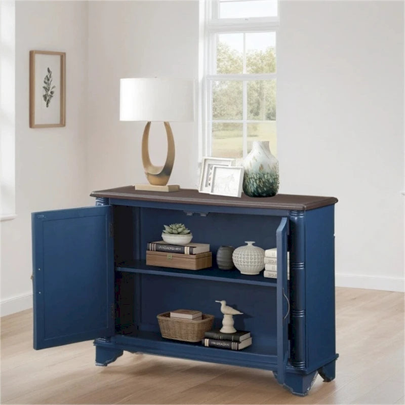 40 Retro Wood Sofa Couch Table with Adjustable Storage Shelf