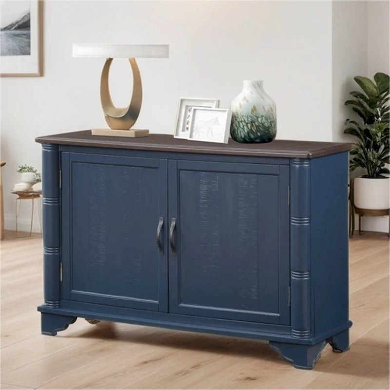 40 Retro Wood Sofa Couch Table with Adjustable Storage Shelf
