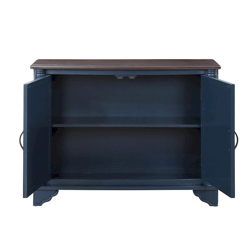 40 Retro Wood Sofa Couch Table with Adjustable Storage Shelf