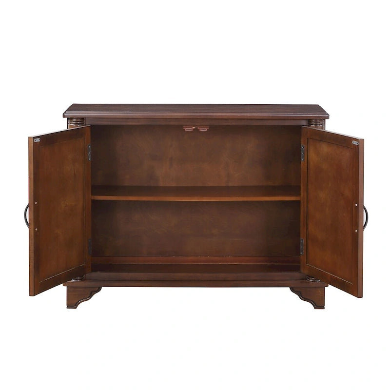 40 Retro Wood Sofa Couch Table with Adjustable Storage Shelf