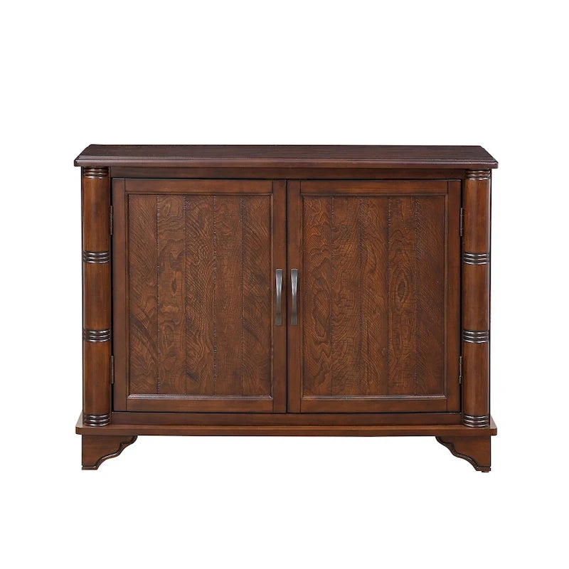 40 Retro Wood Sofa Couch Table with Adjustable Storage Shelf