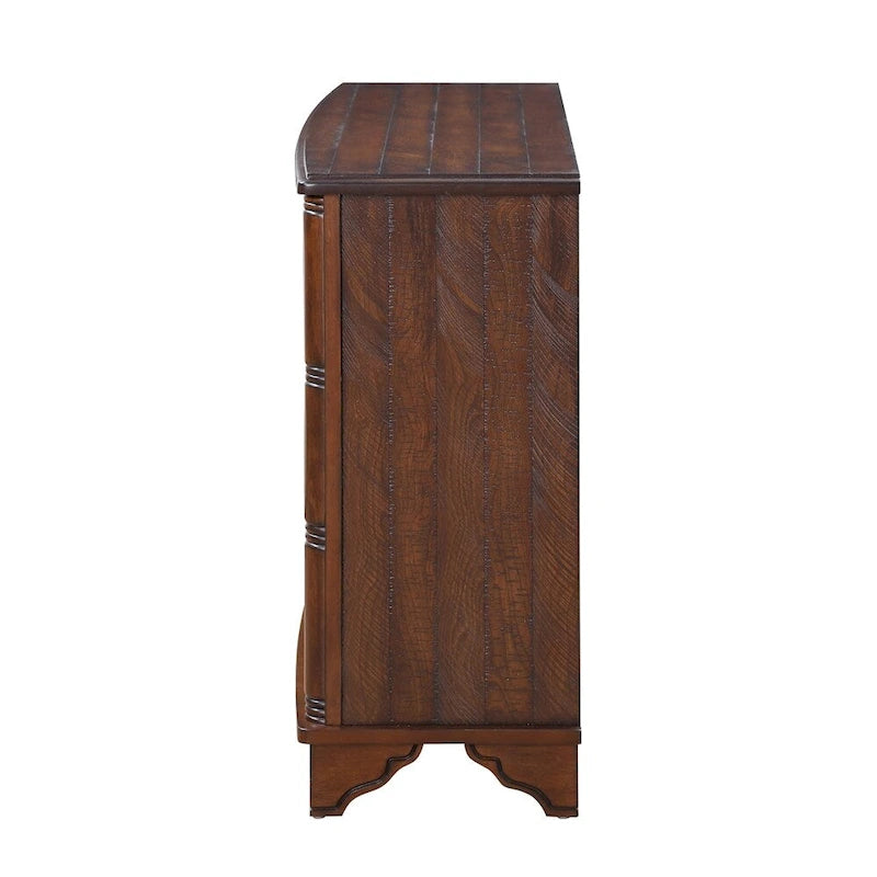 40 Retro Wood Sofa Couch Table with Adjustable Storage Shelf