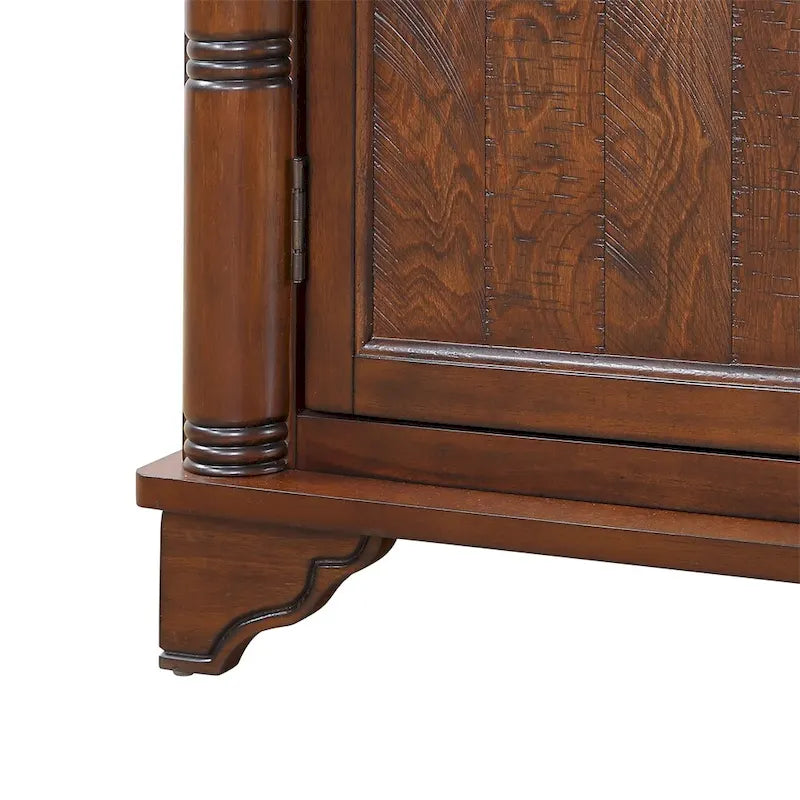 40 Retro Wood Sofa Couch Table with Adjustable Storage Shelf