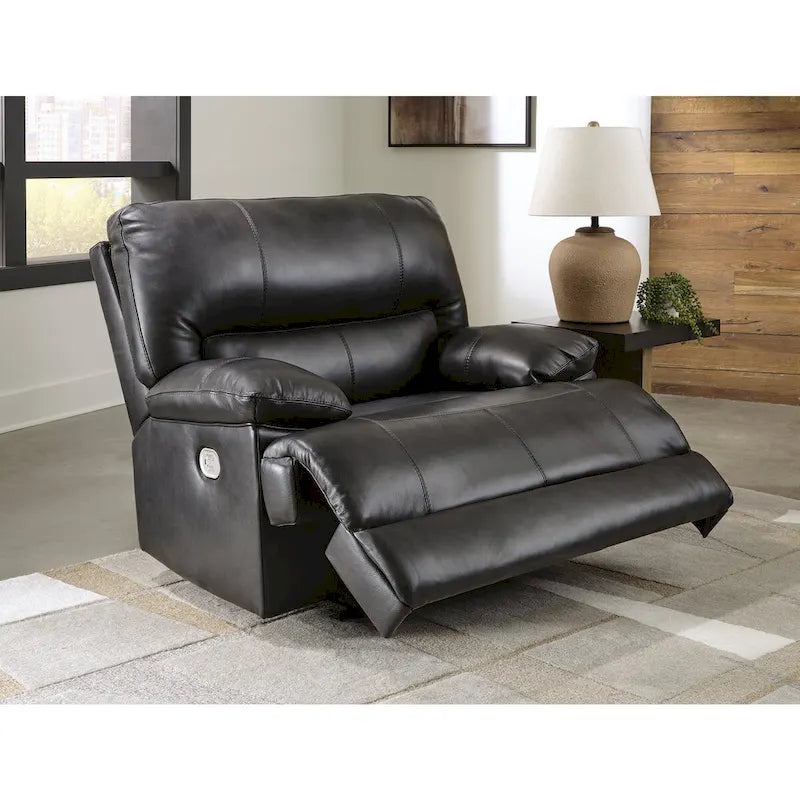 Black Leather Zero-Gravity Power Recliner