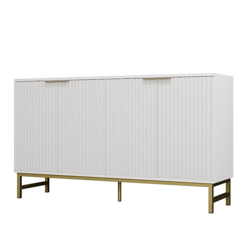 Buffet Sideboard with Wavy-Patterned Doors