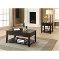 Black Wooden Coffee Table with Lift Top & Storage